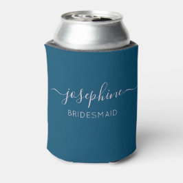 Blue Pink Name Bridesmaid Personalisiert Dosenkühler