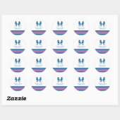 Blue Pink Nautical Seepferd Wedding Stickers (Blatt)