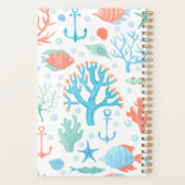 Blue Pink Nautical Themed Planer (Rückseite)