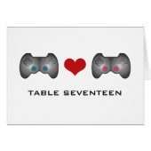 Blue Pink Niedlich Gamer Tischnummer Card (Vorderseite (Horizontal))