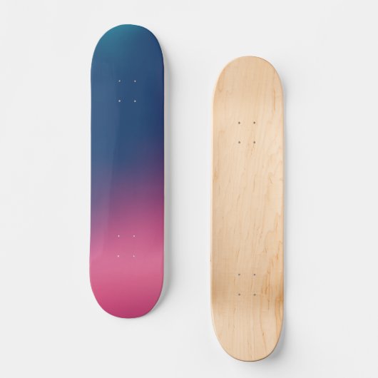 Blue Pink Ombre Skateboard (Vorderseite)