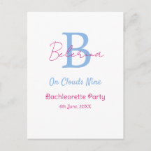 blue pink on clouds nine monogram bachelorette par