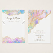 Blue Pink Opal Halskette Display Karte (Vorne & Hinten)