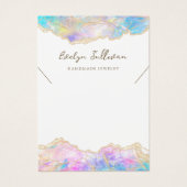 Blue Pink Opal Halskette Display Karte (Vorderseite)