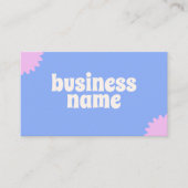 Blue Pink Pastel Florist Scannable Qrcode Visitenkarte (Vorderseite)