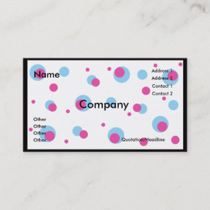 Blue & Pink Polka Dots Visitenkarten Visitenkarte