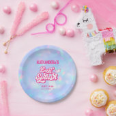 Blue Pink Pool Party Bachelorette Pappteller (Party)