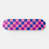 Blue Pink Purple Checkered Pattern Design  Skateboard (Horizontal)