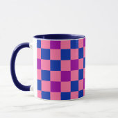 Blue Pink Purple Checkered Pattern Design  Tasse (Links)