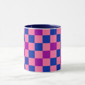 Blue Pink Purple Checkered Pattern Design  Tasse (Zentrum)