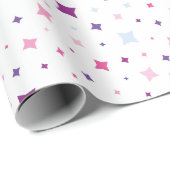 Blue Pink Purple Stars Cosmic Space. Geschenkpapier (Rolleneckpunkt)