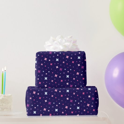 Blue Pink Purple Stars Cosmic Space. Geschenkpapier (Partygeschenke)