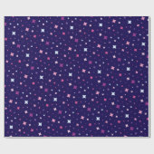 Blue Pink Purple Stars Cosmic Space. Geschenkpapier (Flach)