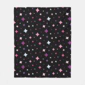 Blue Pink Purple Stars Cosmic Space Night Sky. Fleecedecke (Vorderseite)