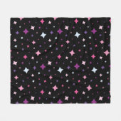 Blue Pink Purple Stars Cosmic Space Night Sky. Fleecedecke (Vorderseite (Horizontal))