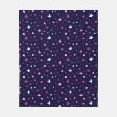 Blue Pink Purple Stars Cosmic Space Night Sky. Fleecedecke (Vorderseite)
