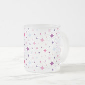 Blue Pink Purple Stars Cosmic Space Night Sky. Mattglastasse (VorderseiteRechts)