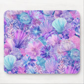 BLUE PINK PURPLE UNDERSEA PLANTS & SEASHELLS MOUSEPAD (Vorne)