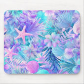 BLUE PINK PURPLE UNDERSEA PLANTS & SEASHELLS MOUSEPAD (Vorne)