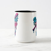 Blue Pink Respect The Drip Baseball Zweifarbige Tasse (Mittel)