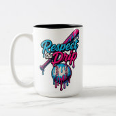 Blue Pink Respect The Drip Baseball Zweifarbige Tasse (Links)
