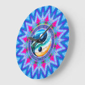 Blue Pink Rise Energy Journey Change Affirmation Große Wanduhr (Winkel)