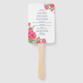 Blue Pink Roses Blume Bouquet Floral Wedding Fächer (Rückseite)