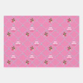 Blue Pink Scallop Tile Holly Branly Weihnachten Geschenkpapier Set (Vorderseite)