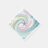 Blue Pink Sea Swirl & Starfish Napkins Serviette (Ecke)