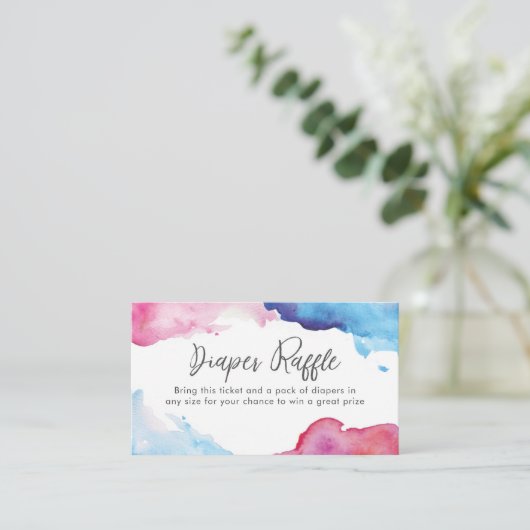 Blue Pink Splash Aquarell Windschutzscheibe Raffel Begleitkarte (Stehend Vorderseite)