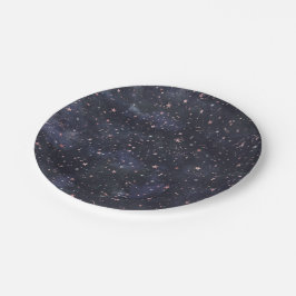 Blue & Pink Starry Night Sky Celestial Baby Dusche Pappteller