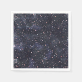 Blue & Pink Starry Night Sky Celestial Baby Dusche Serviette