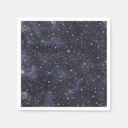 Blue & Pink Starry Night Sky Celestial Baby Dusche Serviette (Vorderseite)