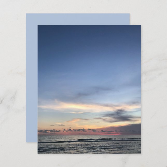 Blue Pink Sunrise Ocean Beach scrapbook paper (Vorne/Hinten)