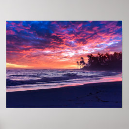 Blue Pink Sunset Ocean Foto 178 Poster