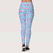 Blue Pink Tancing Herz LOving Paare Valentine Leggings (Rückseite)
