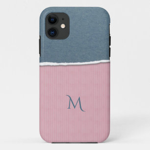 Blue & Pink Textur kundenspezifische Monogramm Tel Case-Mate iPhone Hülle