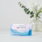 Blue & Pink Tinte Berufliche Terminkarte Visitenkarte (Stehend Vorderseite)