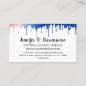 Blue Pink Tropfen Shirt Bekleidung Visitenkarte (Rückseite)