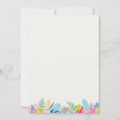 Blue Pink Tropical Wild Forest Baby Dusche Einladung (Rückseite)