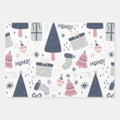 Blue Pink und Grau Weihnachten Geschenkpapier Set (Vorderseite 3)