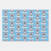 Blue , Pink und Green Baby Dusche Koala Geschenkpa Geschenkpapier Set (Vorderseite)