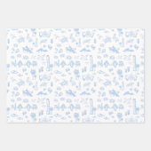 Blue Pink und Green Charleston Toile Geschenkpapier Set (Vorderseite)