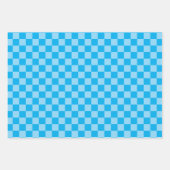 Blue Pink und Lila Checkerboard Multi Geschenkpapier Set (Vorderseite)