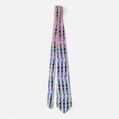 Blue Pink und Tan Zigzag Krawatte (Rückseite)