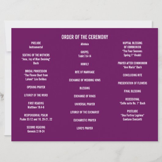 Blue Pink Watercolor Blume Hochzeitsprogramm Flyer (Rückseite)