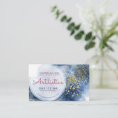 Blue Pink Watercolor Creative Coach Entrepreneure Visitenkarte (Stehend Vorderseite)