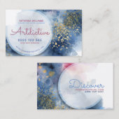 Blue Pink Watercolor Creative Coach Entrepreneure Visitenkarte (Vorne/Hinten)