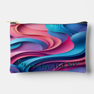 Blue Pink Wave 3d Thema für Toilettensäcke Zubehörtasche