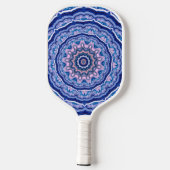 Blue Pink White Agate Boho Mandala Pickleball Schläger (Rückseite)